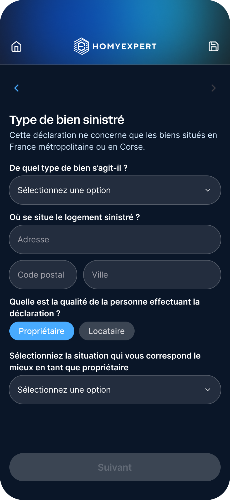 Toggle non sélectionné