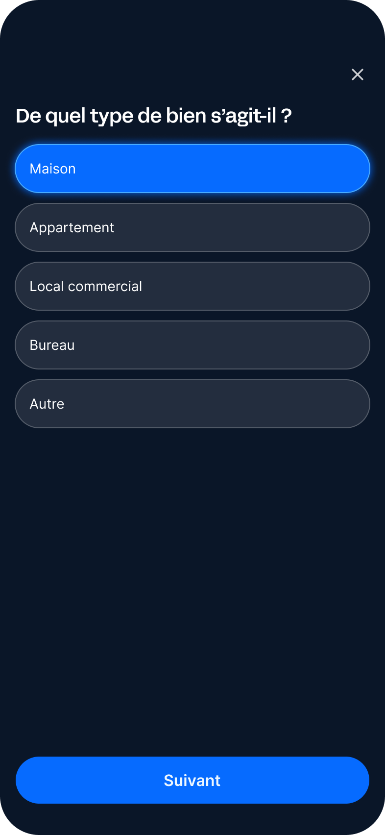 Modal type de bien