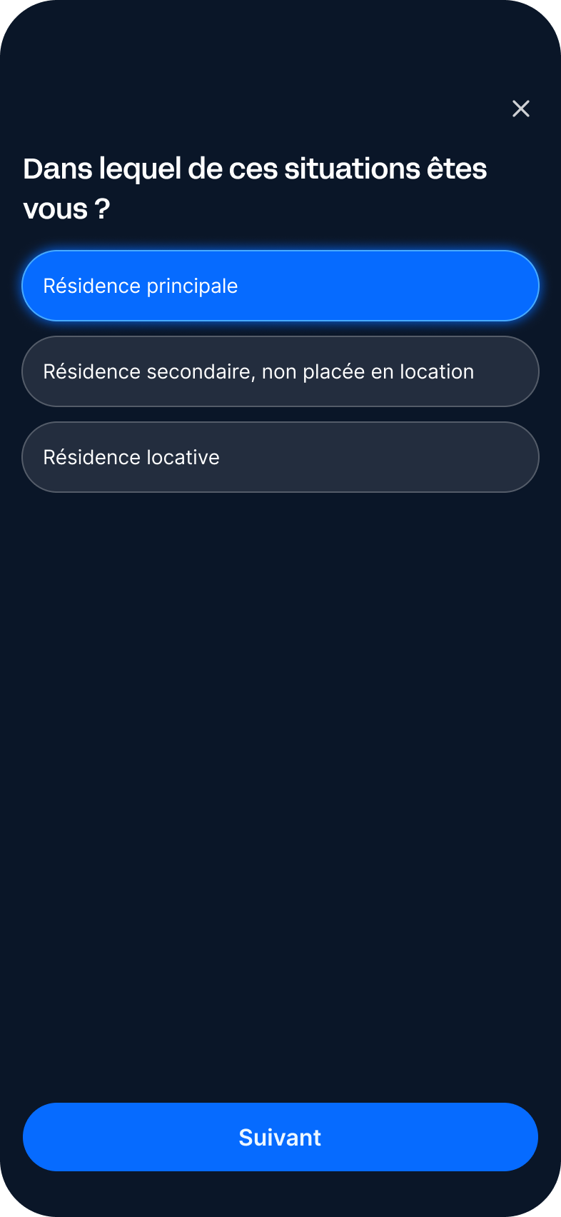 Modal situation résidence